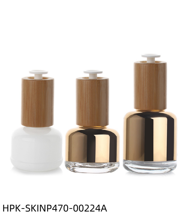 Glass Bottle with Bamboo T-shaped Push-button Pipette Cap
